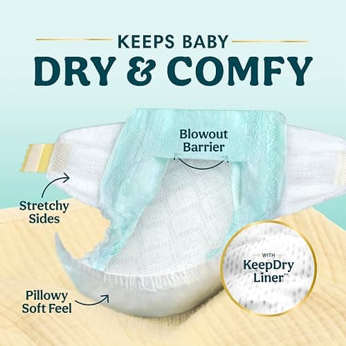Pampers Swaddlers Newborn Diapers, Size Newborn (10 lbs), 84 Count, Fragrance Free, Hypoallergenic, Absorbent, Pediatrician Recommended, Skin Safe thumbnail 3