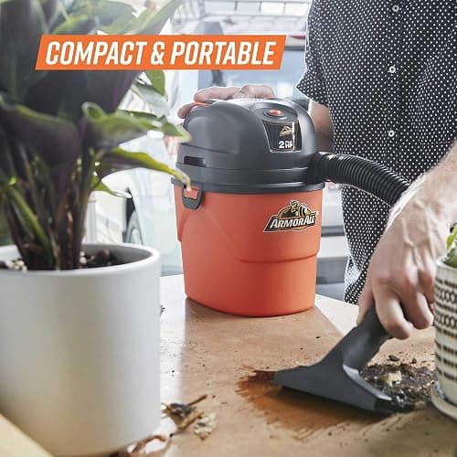 Armor All® AA155 1.5-Gallon 2 Peak HP Portable Wet/Dry Vacuum, Orange thumbnail 2