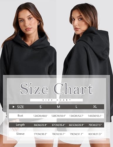 HOCANDY Womens Oversized Hoodies Sweatshirt Basic Solid Long Raglan Sleeves Loose Fleece Hooded Pullover With Kangaroo Pocket thumbnail 5
