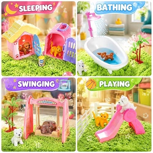 Carolart Pet Sensory Bin, Dog & Cat Sand Box Play Sand Kit, Sensory Toys | Sensory Sand Pet Care Play Set, Pretend Animal Toys, Sensory Kit Gift for Girls Boys, Interactive Sensory Play Ages 3+ thumbnail 2