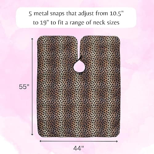 Waterproof Leopard Hairdresser Cape - Hair Cutting and Shampoo Capes with Snaps for Stylists, Salons, Women thumbnail 3