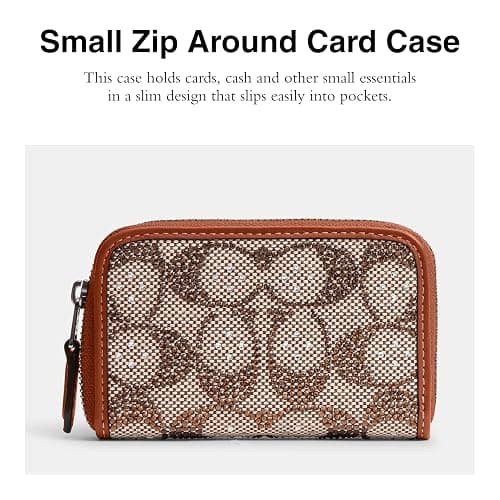 Coach Women's Crystal Signature Jacquard Small Zip Around Card Case thumbnail 2