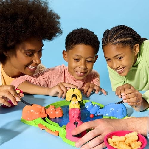 Hungry Hungry Hippos Game for Preschoolers | with Instant Marble Relaunch, Easy Set-Up & Storage| Ages 4 and Up | for 2 to 4 Players | Kids Games (English & French) thumbnail 7