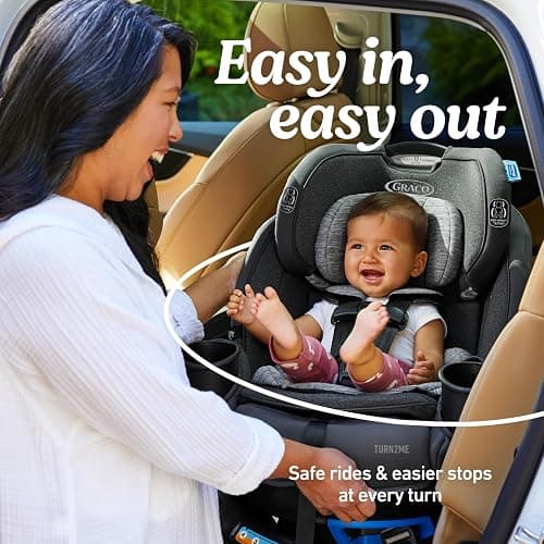 Graco Turn2Me 3-in-1 Rotating Convertible Car Seat, Cambridge, Rear-Facing Rotation Only, Forward-Facing Mode, Highback Booster Up to 100 lbs, Adjustable Headrest & Harness, Steel Reinforced Frame thumbnail 3
