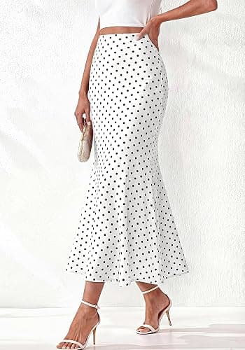 BTFBM Midi Skirts for Women 2026 Summer Spring Lightweight A Line High Waisted Wedding Guest Party Silk Long Skirt thumbnail 6