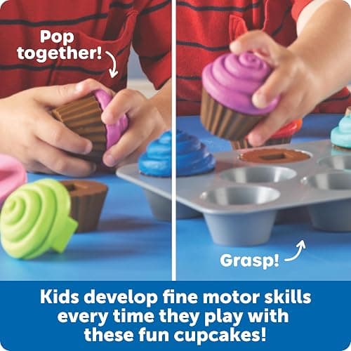 Learning Resources Smart Snacks Shape Sorting Cupcakes - Toddler Girl And Boys Toys, Play Food, Toy Kitchen Accesories, Fine Motor Skills, Preschool Montessori, Shape Sorter , Kids Birthday thumbnail 2
