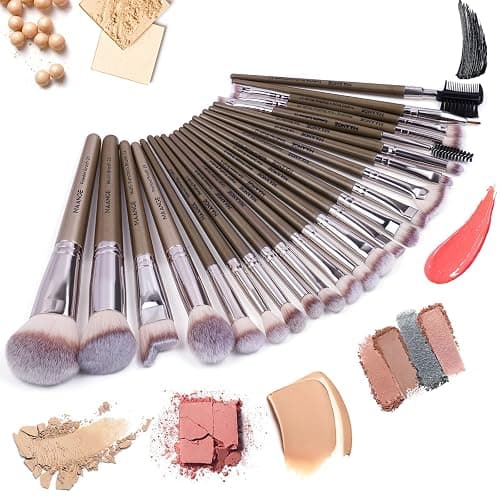 MAANGE Makeup Brush Set 23 Pcs Makeup Brushes Premium Synthetic Make up brushes Professional Face Powder Blush Pointed Eyeshadow Blending Brush Gifts for Women/Girls(Champagne) thumbnail 6