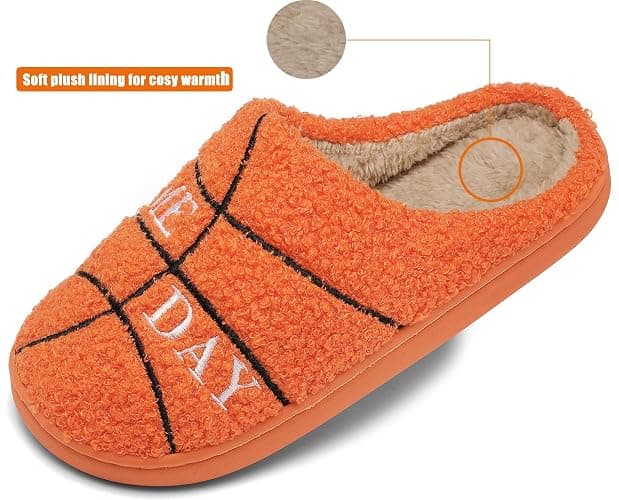 INMINPIN Kids Girls Boys Ball Sports Slippers Soft Curly House Shoes Memory Foam Non-Slip Indoor Outdoor Slippers for Sports Fan thumbnail 4