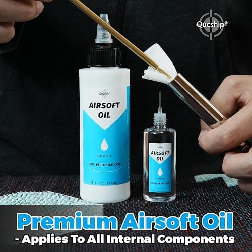 Airsoft Oil 4 oz & 1 oz Needle Oiler 100% Silicone Air Gun Oil, Multi-Purpose Airsoft Chamber Lube, All Purpose Silicone Lubricant for All Airgun thumbnail 4