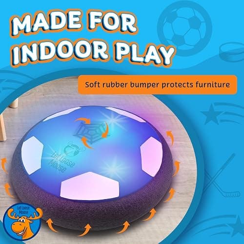 Let Loose Moose Hover Soccer Ball - Boys Birthday Gifts - Indoor Hoover Balls for Kids Age 6, 7, 8, 9, 10, 11, 12 Year Old - Light-Up Toy Game for Kid - 6-8, 8-12 - Rechargeable - 1pk thumbnail 9