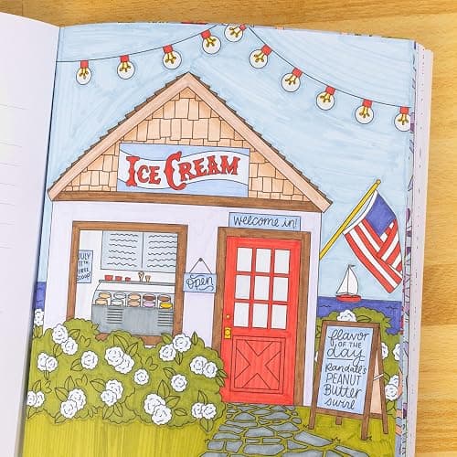 Coastal Americana Coloring Book by Elyse Breanne Design | 40 Single-Sided Pages, Nautical, Beachy and Summer Designs for Adults & Teens (8.5x10") thumbnail 9