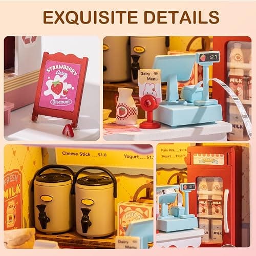 Wowood DIY Mini House Building Miniature Kit Milkbox, Miniverse Lifestyle Bookshelf Decoration, Cute Craft Kits for Women or Girls 14+, Kawaii Gifts Hobbies for Crafters (Strawberry Milkbox) thumbnail 6