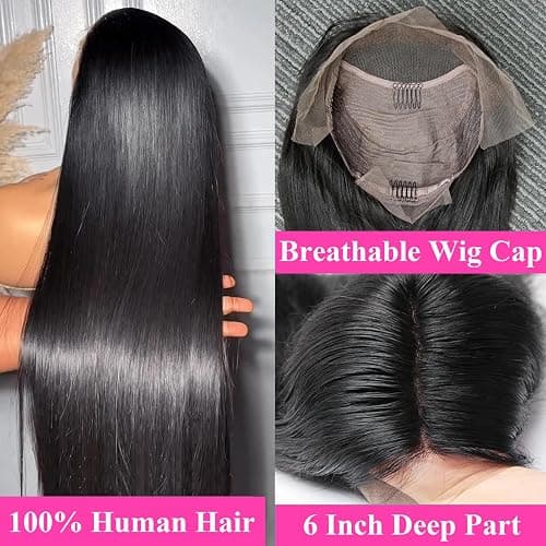 Tuneful 13x6 HD Lace Front Wigs Human Hair Pre Plucked 30 Inch 100% Human Hair lace Front Wigs for Black Women 13x6 Lace Frontal Wig with Baby Hair thumbnail 5