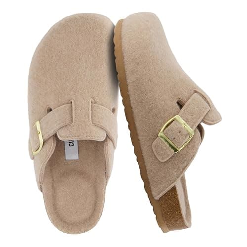 CUSHIONAIRE Hana Womens Clogs | Comfortable Vegan Suede Clogs for Women | Slip On Potato Shoes with Cork Footbed & Arch Support | Memory Foam, Wide Widths Available - Image 1