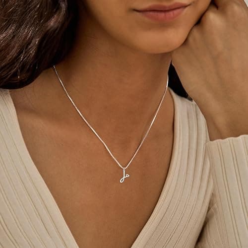 TITUTHIA Initial Necklaces for Women Trendy, Dainty Silver Letter Necklace Cute Pendant Choker Name Necklace Personalized Costume Monogram Silver Jewelry Necklace for Women Valentines Gifts thumbnail 3