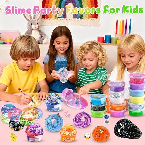 LAWOHO 15 Pack Slime Kit Different Textures, DIY Crunchy Slime Set with Various Charms and Add-ins, Perfect Kids Butter Slime Party Favors & Stress Relief Toys for Girls Boys Goodie Bags Stuffers thumbnail 7