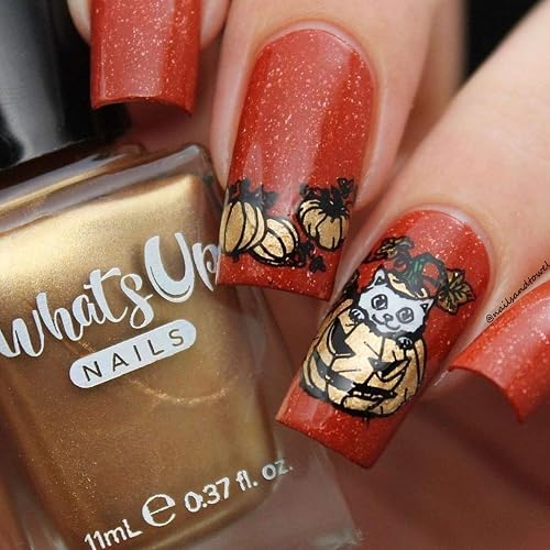 Whats Up Nails - Go for Gild Stamping Polish Gold Metallic Lacquer for Stamped Nail Art Design 7 Free Cruelty Free Vegan thumbnail 6