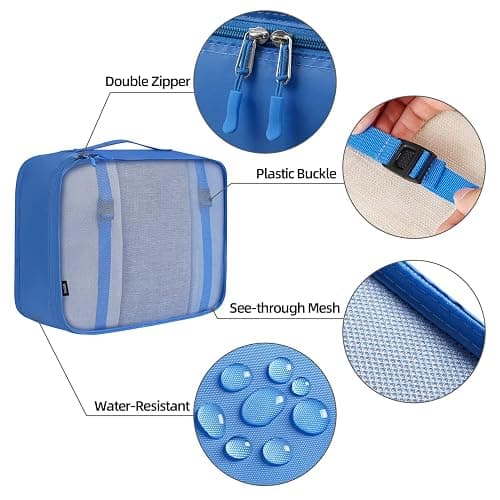 BAGAIL 6 Set/8 Set/10 Set Packing Cubes Various Sizes Packing Organizer for Travel Accessories Luggage Carry On Suitcase thumbnail 5
