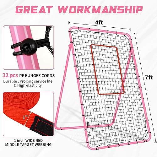 5-Angle Adjustable Volleyball Rebounder Net 7x4ft, High Stable Bounce Back Training Equipment for Practicing Volleying Bumping Spiking with High-Tension Net, PU Volleyball and Pump, Stakes thumbnail 6
