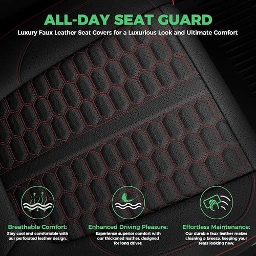 RIDEPOSH Custom Leather Seat Covers for Silverado/Sierra 1500 2019-2026, 2500HD 3500HD 2020-2026 Crew Cab Full Set with Jump Seat Cover,Truck Accessories thumbnail 4