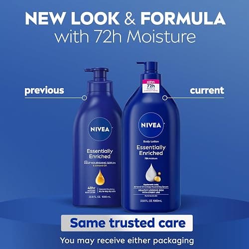 NIVEA Essentially Enriched Body Lotion Very Dry Skin, Almond Oil 33.8 Fl Oz | Value Size, Quick-Absorbing 72-Hour Moisture Cream for Dry Skin with Hyaluronic Acid, Dermatologically Tested thumbnail 2