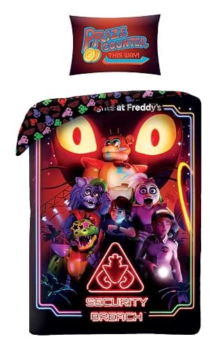 Halantex Five Nights at Freddy’s Single Duvet Cover Set – Reversible FNAF Bedding (Official) – Kids & Teens Gamer Bed Set with Pillowcase – Ultra-Soft Microfibre – Security Breach Design - Image 1