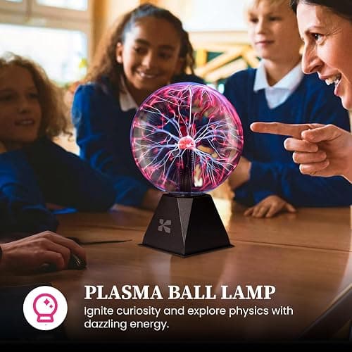 Katzco 7 Inch Plasma Ball Lamp - Touch and Sound Sensitive Electric Globe with Lightning Effects - Plug-in Energy Ball for Parties, Room Decor, and STEM Learning - Static Electricity Sphere for Kids thumbnail 2