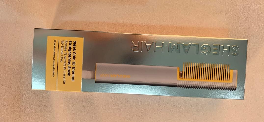 SHEGLAM Straightener Brush 3D Ionic Hair Straightening Brush with 24K Gold Heated Comb, Anti-Scald Design, 60s Fast Heat-Up, Auto-Off, Frizz Control, Sleek & Smooth Styling thumbnail 10