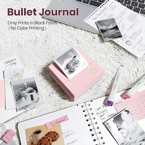 ETIKEZ Sticker Printer, PM290C Portable Mini Printer, Inkless Bluetooth Sticker Maker with 3 Rolls Paper, Impresora Portátil for Notes, Journal, DIY, Gift, Print Pod for School/Office/Home, Pink thumbnail 5