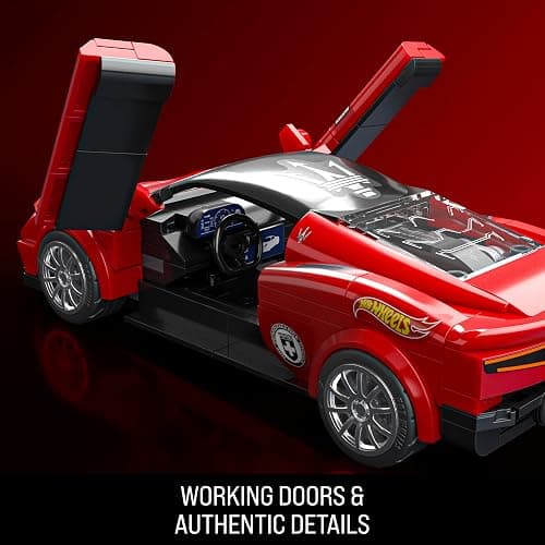 Mattel Brick Shop Hot Wheels Speed Series Building Set, Maserati MC20 with 250 Pieces, Realistic Details and Custom Decals, Adult Collectors and Kids Ages 10+ thumbnail 6