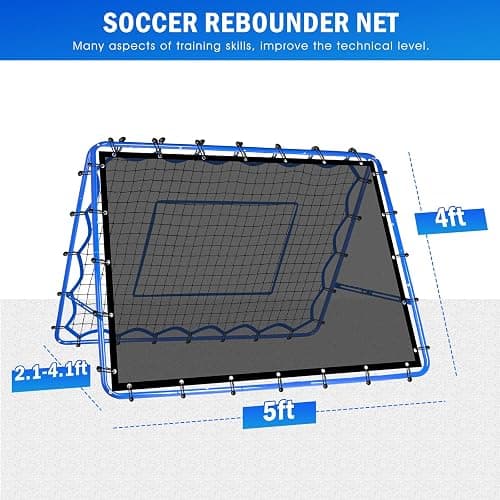Winthai Soccer Rebounder Net, Quick-Switch Angle Dual-Sided/Dual/Three Mode Easy Setup Soccer Goal Rebounder for Control, Passing Practice, Soccer Training Gifts Aids & Equipment for Kids,Teens&Adults thumbnail 2