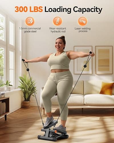 Niceday Steppers for Exercise, Stair Stepper with Resistance Bands, Mini Stepper with 300LBS Loading Capacity, Hydraulic Fitness Stepper with LCD Monitor thumbnail 5