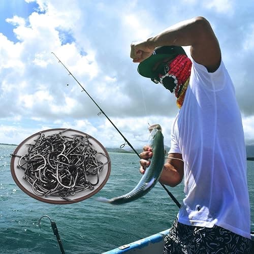 Fishing Hooks Freshwater Saltwater Fish Hooks Bulk Fishing Hooks Set Worm Catfish Hooks Fish Gear Equipment Supplies thumbnail 6