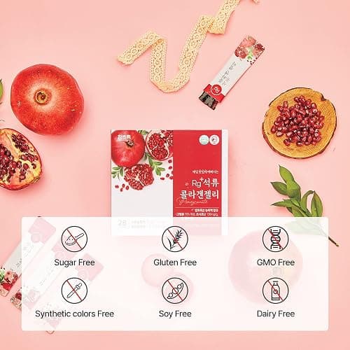 HAMCHOROK Rg+ Granatapfel-Kollagen-Gelee (20 g x 14 Stück) / Antialterung Korean-Beauty / 360DA Meereskollagen + Vitamin C&E Ginseng-Konzentrat zur Unterstützung des Immunsystems, Haut (14) thumbnail 7