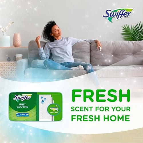Swiffer Sweeper Wet Mopping Cloths, Mops for Floor Cleaning, Open-Window Fresh, 24 Count thumbnail 5