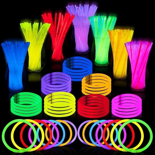 JOYIN Knicklichter Party Set für Kinder,100 Stück Leuchtstäbe, 100 Verbinder, 7 Farben, Neon Knicklichter Ketten Sets für Halloween decoration, Party Deko für Festival Hochzeiten Weihnacht - Image 1