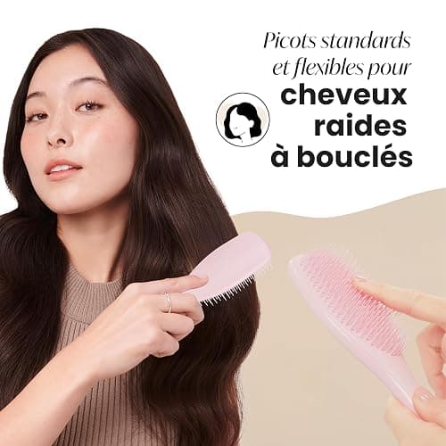 Tangle Teezer Ultimate Detangler Brosse à Cheveux Démêlante pour Cheveux Secs et Mouillés, Picots à 2 Niveaux, Réduit la Casse et Élimine les Nœuds, Tous Types de Cheveux, Rose Millennial thumbnail 4