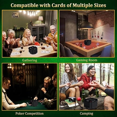 Automatic Card Shuffler and Dealer with 4 Wireless Remote Cards Shuffler | 2-12 Players Card Dealer, Rechargeable Deal 2 Decks Cards Shuffler for UNO, Poker, Texas Hold'em, Monopoly Deal, Blackjack thumbnail 6
