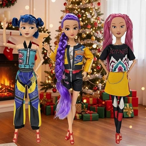 Metaparty K-pop De-mon Hunters Figures, Toy Model Set for Hunters Fans Birthday Desktop Gifts, Huntr Figure Desktop Decorations Birthday Party Supplies (A-3Pc) thumbnail 5