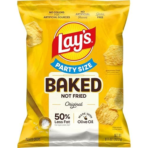 Baked Lay’s Potato Chips, Original, 9.25 oz Bag, 50% Less Fat, Gluten Free, No Artificial Flavors, No Colors from Artificial Sources - Image 1