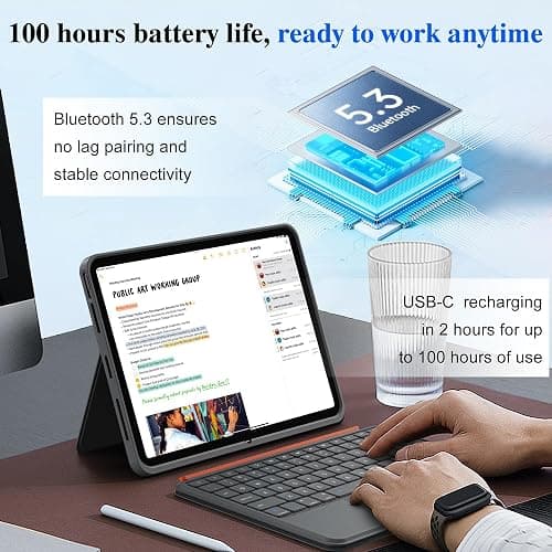 WIWU for iPad Case with Keyboard 11 Inch A16 10th Gen 3 in 1 Magnetic Detachable Keyboard Case Adjustable Stand Backlit Keys with Touchpad (Grey, for iPad 11/10/Air 5/4/11"(M2/M3) Pro 11" 4/3/2/1) thumbnail 2