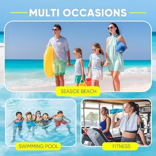HOHOM Swim Mesh Beach Bag, Waterproof Gym Bags for Women and Men, Large Pool Bag Swimming Gear Drawstring Backpack thumbnail 7