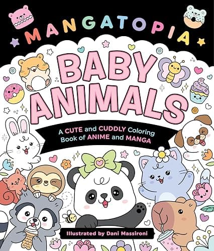 Mangatopia: Baby Animals: A Cute and Cuddly Coloring Book - Image 1