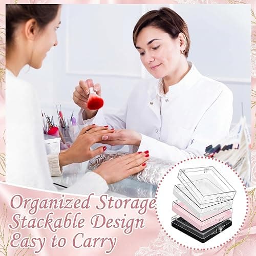 AceOrbit 48 Pcs Press on Nail Boxes with 180 Pcs Adhesive Double Sided Tape Acrylic Press on Nail Packaging Cases in 4 Colors Square Transparent Storage Case Organizer for Display Art Salon Supplies thumbnail 5