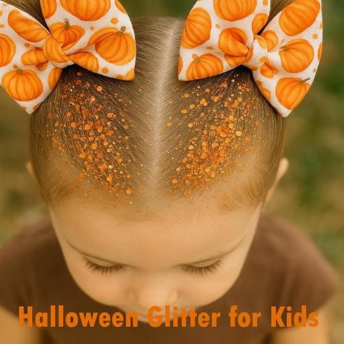 Paminify Orange Hair Glitter Stick,Cheer Orange Body Face Glitter Stick,Waterproof Singer Concert Outfits for Women,Mardi Gras Accessories,Halloween Chunky Glitter Cosplay Makeup Sequins thumbnail 8