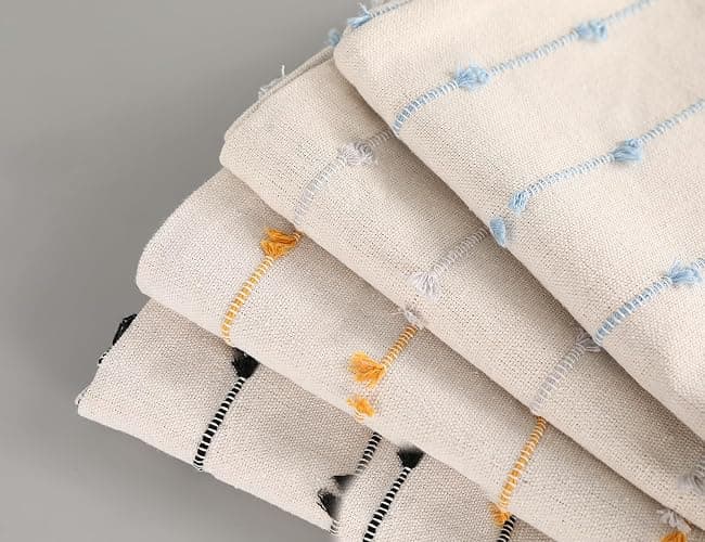 NUYECY Boho Long Lumbar Pillow Covers 16 x 26 Blue,Classic Stripe Pattern Cotton Decorative Long Lumbar Pillow Case Cushion Cover Cushion Case for Sofa Couch Bed Livingroom Farmhouse,Modern Accent thumbnail 5