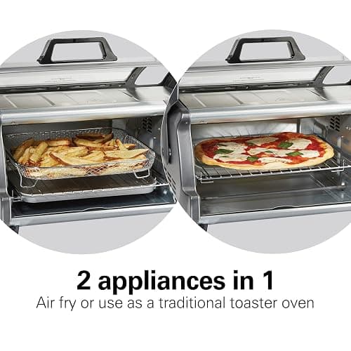Hamilton Beach Air Fryer Toaster Oven Combo with Large Capacity, Fits 6 Slices or 12” Pizza, 4 Cooking Functions for Convection, Bake, Broil, Roll-Top Door, Easy Reach Sure-Crisp, Stainless Steel thumbnail 7
