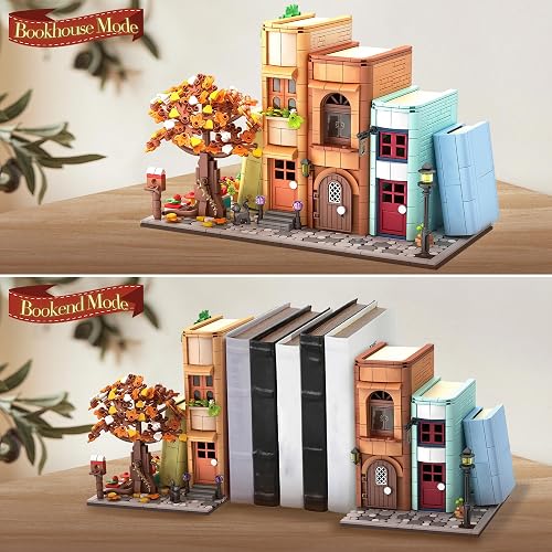 Bookends Building Set for Adult, Home Bookshelf Insert Decoration Building, Bookcase Miniature House Model Building for Adults, 1488pcs thumbnail 3