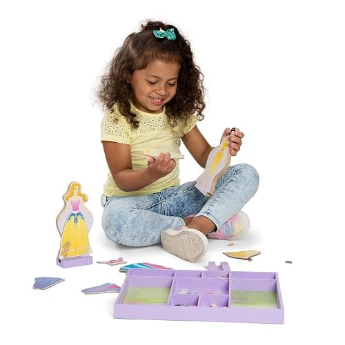 Melissa & Doug Disney Sleeping Beauty and Snow White Magnetic Dress-Up Wooden Doll Pretend Play Set (40+ pcs), Pretend Play & Preschool Toys for Kids Ages 3+ thumbnail 3