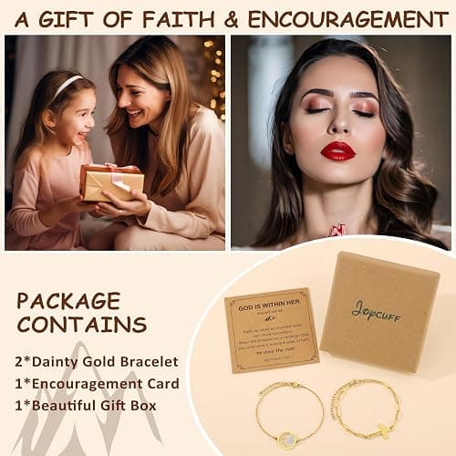JoycuFF Christian Bracelets for Women Mustard Seed Bracelets Baptism Gifts for Girl Birthday Gifts for Women Her thumbnail 7